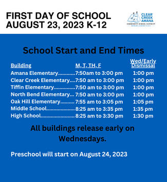  school start times graphic